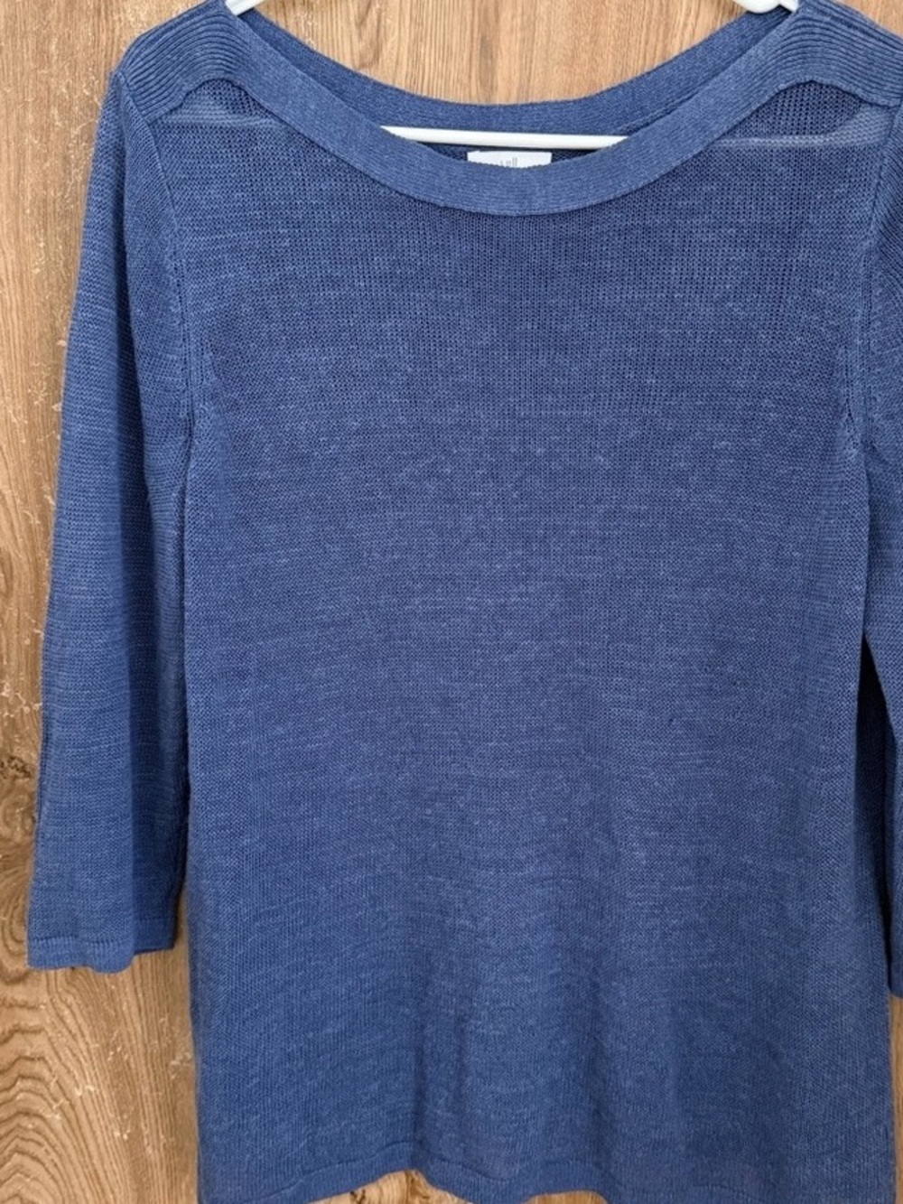 J. Jill Blue Lightweight Scoop Neck Knit Sweater